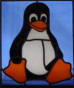 Stained glass Tux by Jim K
